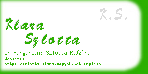 klara szlotta business card